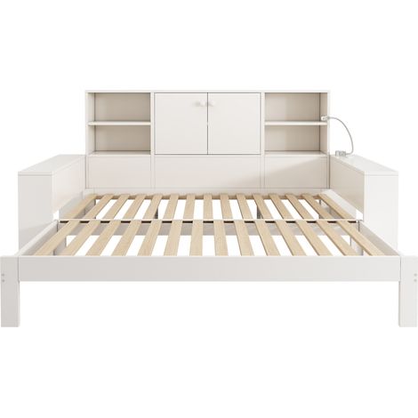 Cama nido con almacenamiento 90x200 cm blanca MODENUIT (1/5)