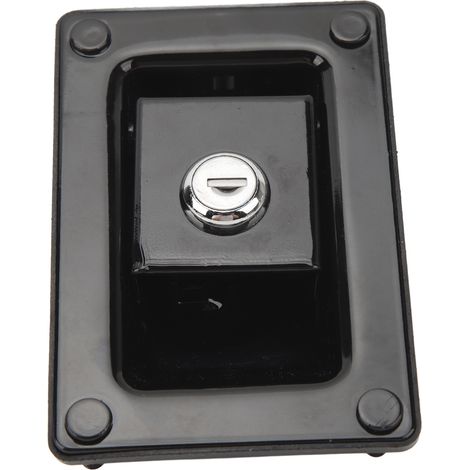 Poignée de verrouillage à levier RV 120x80mm, acier laminé à froid, serrure de porte d'entrée avec bouton et pêne dormant pour camping-cars, camions, remorques et caravanes (1/5)