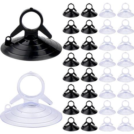 200 Saugnäpfe für Sonnenblenden, 45 mm schwarze transparente Saugnäpfe ohne Haken, robuste Saugnäpfe für Autowindschutzscheiben und Badezimmer (1/5)