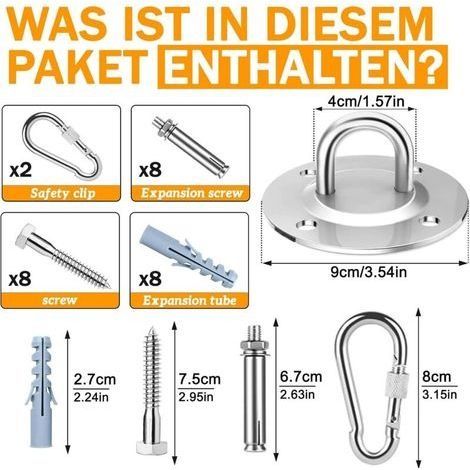Edelstahlbefestigung für Schaukel, drehbare Hängematte und Hängesessel, Huanmin Deckenhaken, Huanmin Hängelampe (1/4)