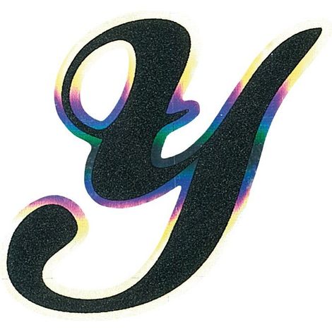 Adesivo Monogramma Lettera Y, Nero Metallescente (1/2)