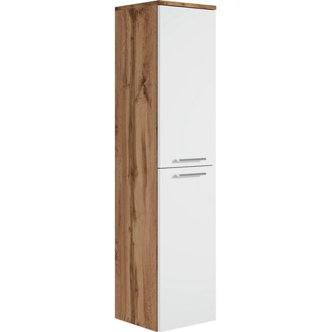 Mobiletto del bagno Saturnus 130 cm Rovere con Bianco - Mobiletto armadietto