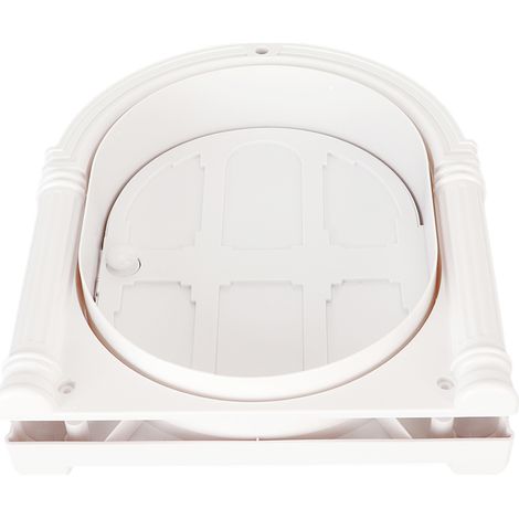 Porte pour chat cintrée en ABS, facile à installer soi-même, sûre et durable, sans battant, pour chats et chiots, blanche. (1/5)