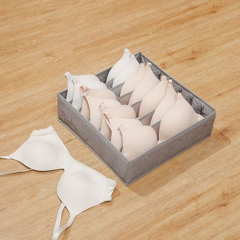 2 Boîtes de Rangement Grises pour Chaussettes et Sous-vêtements - Taille S - Organisation Commode (1/5)