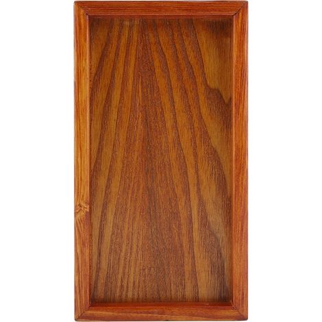 GARRYFIZH Plateau rectangulaire en bois pour thé, service de table, assiette à en-cas, plat de rangement pour aliments, idéal pour l'hôtel et la maison (22 x 12 cm) (1/5)