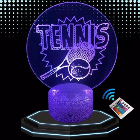 Lampe de Chevet LED - Sport Tennis - 3D - Tactile - Rechargeable USB - 16 Couleurs (1/5)