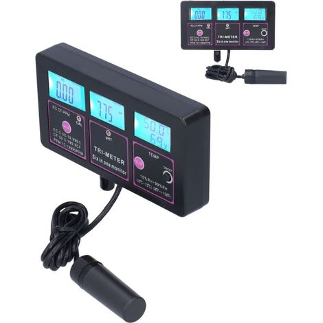 Portable TDS Meter, 6-in-1 Digital Water Quality Tester, TDS LCD Display, Multifunction ABS Water Quality Tester (pH, Temp, EC, CF, RH, TDS) for Aquariums and Hydroponics, Model PH-217(1) (1/5)