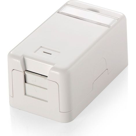 Equip Aufputzdose 1x Keystone Jack mit Abdeckung weiß