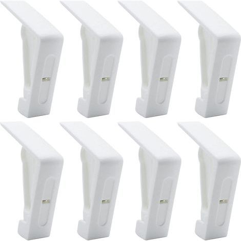 Pinces à nappes en plastique blanc pour tables d'extérieur – pinces à nappes réglables avec ressorts pour pique-niques, mariages et barbecues dans le jardin (1/5)
