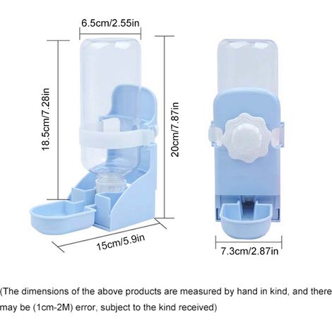 Distributeur d'eau automatique suspendu pour lapin (500 ml), idéal pour les petits animaux. (1/5)