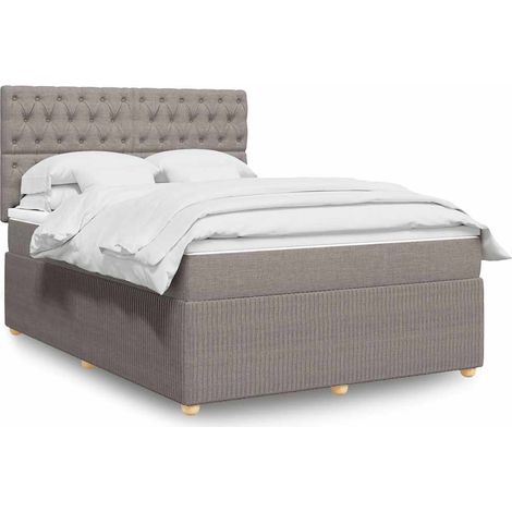 Boxspringbett mit Matratze Taupe 160x200 cm Stoff (1/5)