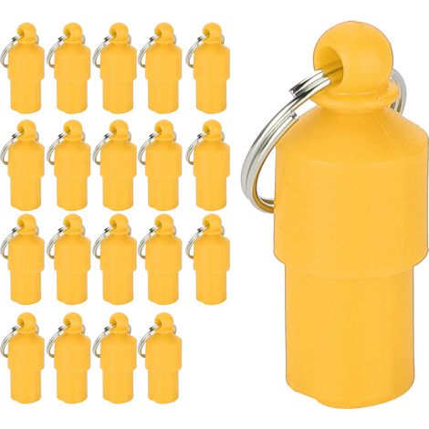 20 étiquettes anti-perte pour animaux de compagnie (chien/chat) avec nom et adresse, à ranger dans un tube cylindrique ou un pendentif pour collier (orange) (1/5)