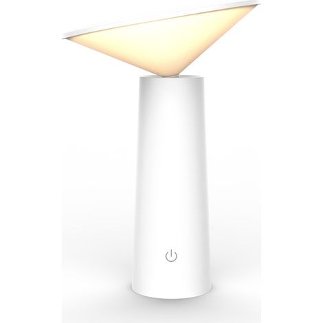 Lampe De Table Led Sans Fil, Lampe De Bureau Rechargeable Usb, Lampe De Chevet Tactile Sans Fil Dimmable,Pour Intérieur/Extérieur, Restaurant, Bar Blanc (1/2)