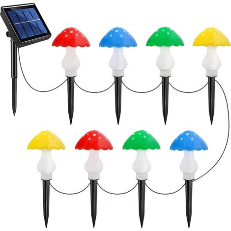 Guirlande Solaire - Champignon LED - 8 Leds - 4 M - Étanche IP44 - Pour Jardin Balcon Extérieur - 1 Pièce (1/5)