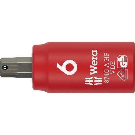 WERA Steckschlüsseleinsatz 8740 A VDE HF 1/4 ″Schlüsselweite 6 mm Länge 45 mm (1/4)