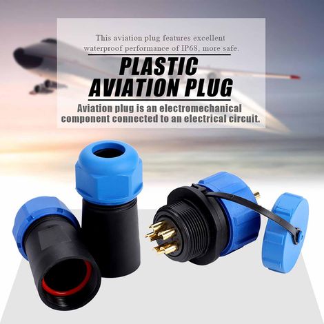 Connecteur de câble en ligne SP21 IP68 5 broches étanche en plastique pour aviation (5 broches)