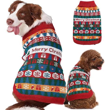 Dog Cat Sweater Pet Winter Coat Knitted Sweater Red XL (1/3)