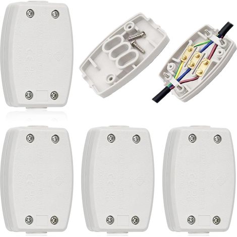 4 PCS Boîtier de Raccordement Boîte de Jonction à 3 Pôles Boîte de Dérivation Etanche Boîte de Jonction Électrique Blanc Boîtier de Projet pour Éclairage Intérieur, Alimentation, Câblage (1/5)