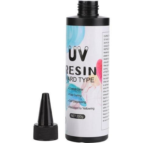Résine UV Transparente Anti-Jaunissement, Prise Rapide, Colle UV Claire pour Loisirs Créatifs et Décorations, 200g (1/5)