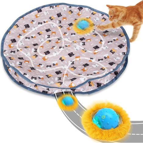 Giocattoli per gatti, palline per gatti adulti da interno Giocattolo interattivo automatico per gatti Gioco di cattura del topo "Nascondino e cerca" (marrone) (1/5)