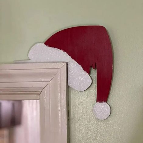 Décoration Porte Noël - Décoration Coin Haut Cadre Porte - Signe Murale Bois - Pour Intérieur - 1 Pièce (1/5)
