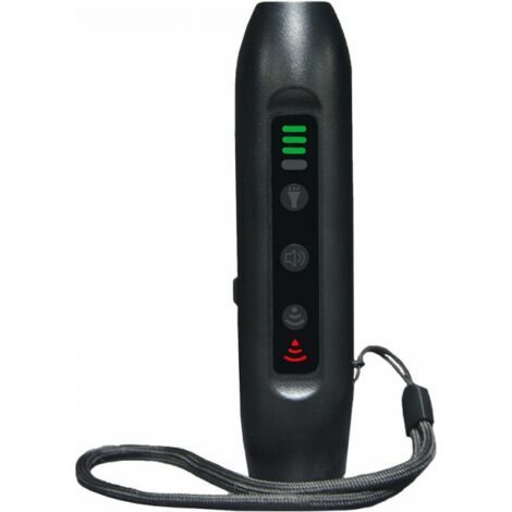 Répulsif ultrasonique pour chiens à 3 modes, portable et rechargeable, avec lampe de poche intelligente haute luminosité, noir, avec écran LED (1/5)