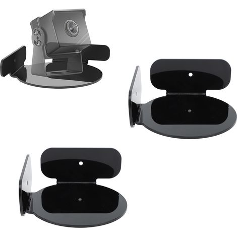 4 Mini-Acryl-Eckwandregalhalterungen, schwebendes Wandregal, Sicherheitskamera-/Babyphone-/Bücherregal, Schwarz