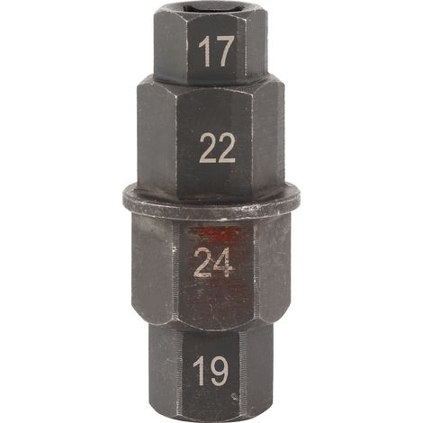 Outil de retrait d'essieu de roue de moto, démontage de broche 17/19/22/24mm, clé hexagonale en fer (1/5)