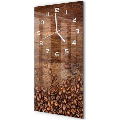 Horloge Murale Rectangulaire Verticale Cadeau Original Design Moderne Grains de café 30x60 cm (1/5)