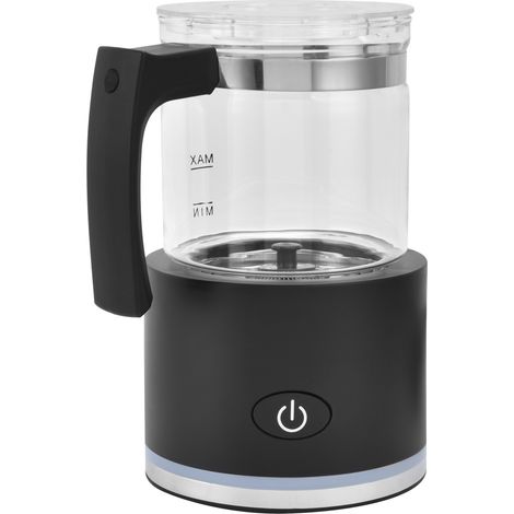 Mousseur à lait automatique, type séparateur, antiadhésif, pour lait chaud et froid, idéal pour la maison et les cafés, prise UE 220-240 V, noir (1/5)