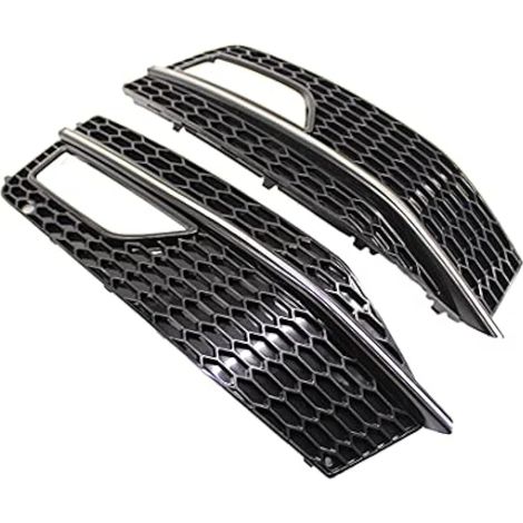 pare-chocs antibrouillard couvercle de lampe Grilles Grilles Chrome noir pour Audi A4 B8.5 s-line S4 2013 2014 2015 (1/4)