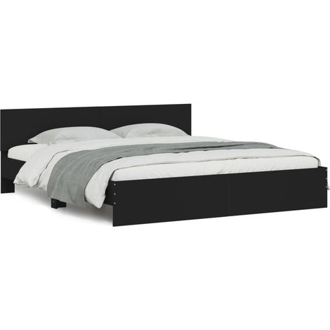 Maison Exclusive - Estructura de cama con cabecero negra 160x200