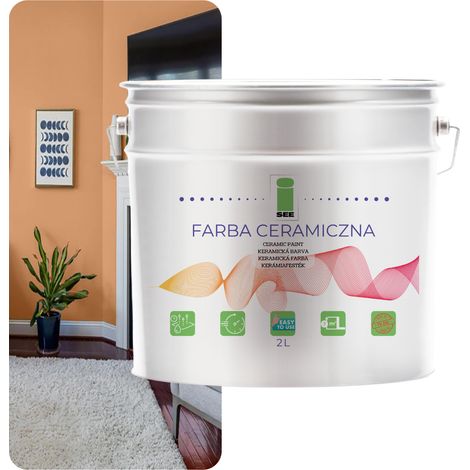 PITTURA MURALE CERAMICA BEIGE, LAVABILE, IN POLVERE, SCURA, 2L, ANTIMACCHIA (1/5)