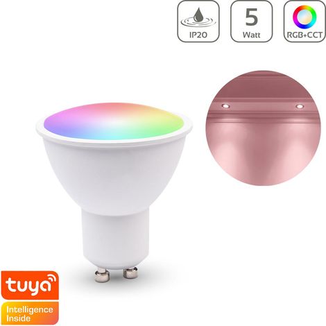 LED Spot GU10 Smart Tuya/2.4GHz RGB+CCT Farbwechsel 5W 400lm 120° (1/5)