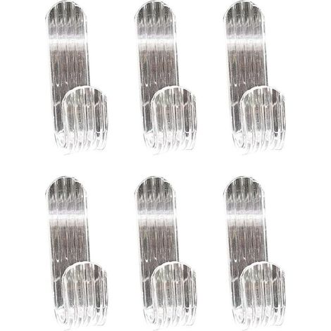 Paquet de 6 crochets de porte de douche en acrylique transparent (1/4)