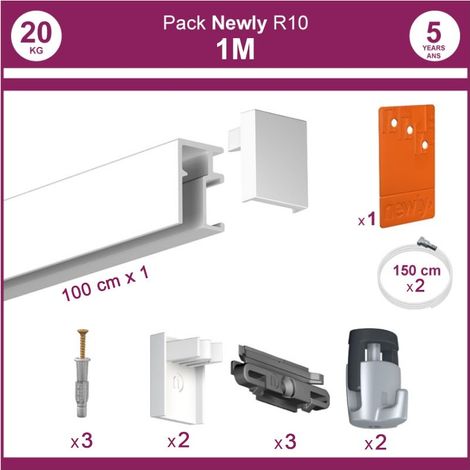 1 mètre Blanc mat : Pack complet cimaise Newly R10 (1/5)
