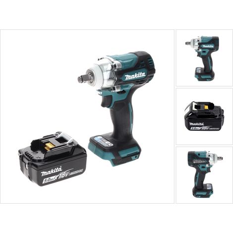 Llave de impacto sin cable Makita DTW 300 T1 18 V 330 Nm 1/2" sin escobillas + 1x batería recargable 5,0 Ah - sin cargador