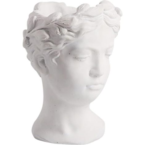 Pot de Fleurs Décoratif Tête de Déesse en Résine Blanche Jardinière Statue Vintage pour Plantes et Fleurs Vase Sculptural pour Intérieur et Extérieur Décoration Maison (1/5)