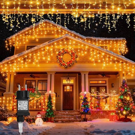 15 m 600 LED Outdoor String Light Curtain with 8 Modes, IP44 Waterproof Outdoor Decoration for Balcony, Roof, Wedding (1/5)
