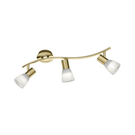 Barra 3 Spot Luci Faretti GU10 3W Orientabili Ottone Vetro Levisto GD Trio (1/4)