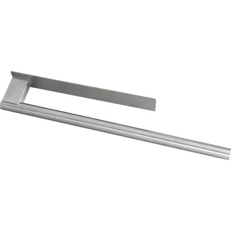 Toallero doble sin taladrar – Barra adhesiva de acero inoxidable negro mate para baño y cocina (Plata) (1/5)