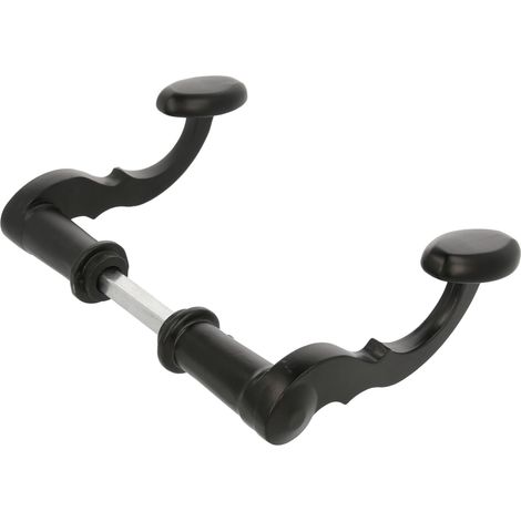Lot de 2 poignées décoratives pour gouttières, clôtures ou portes de jardin Mod.101SP Rosace Ø19 mm Poignée 110 mm Carré 8 mm Type fer forgé Zamak finition noire (1/5)