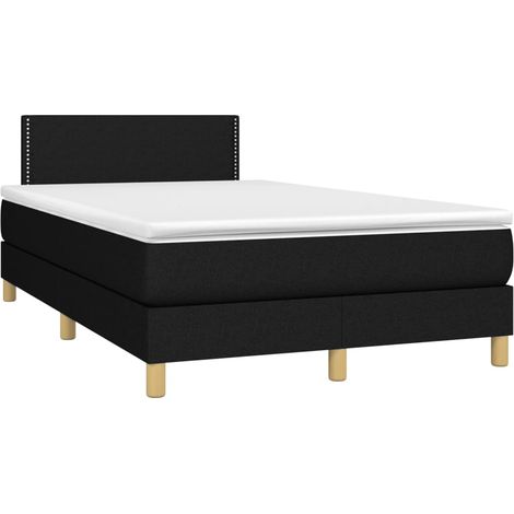 Maison Exclusive - Sommier à lattes de lit avec matelas noir 120x190 cm tissu (1/5)
