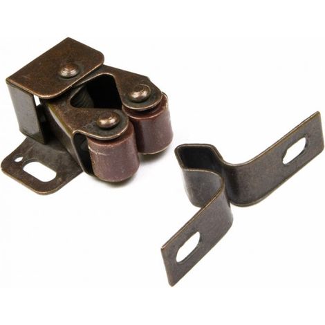 Chiusure a cricchetto a 2 rulli in ferro bronzato 2 pz.