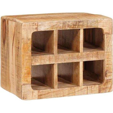 Étagère à vin Marron 44 x 30 x 35 cm Bois de mangue massif, pour cave à vin, Design Rustique (1/5)