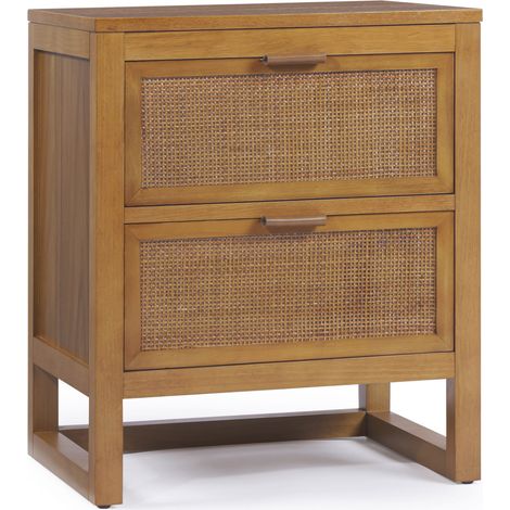 Teamson Home Hatteras Bedside Table 2 Drawer Nightstand, Natural (1/5)