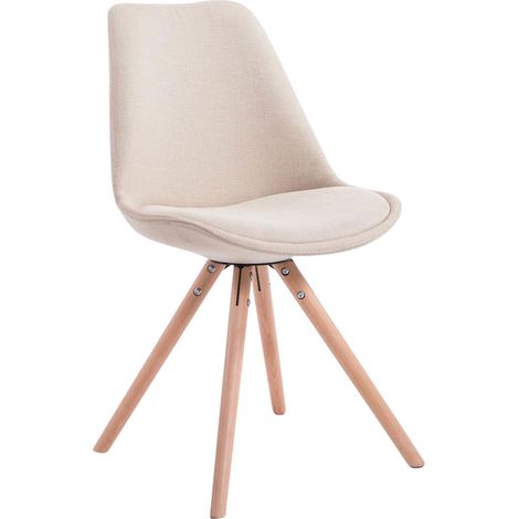 Besucherstuhl Toulouse Stoff Rund creme natura