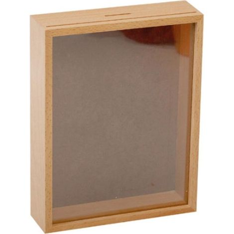 Tirelire en bois avec photo, 15 cm (6 pouces) - Idéale pour une pendaison de crémaillère. (1/5)