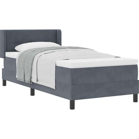 Maison Exclusive - Letto a molle con testiera Grigio scuro 200 x 90 cm Velluto (1/5)