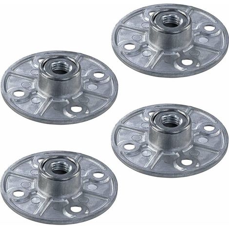 4x Plaque de fixation embase ronde Ø 60mm avec filetage M10 pour pied de table à visser Meuble Montage Connecteur Bride Adaptateur Support Salon Cuisine Salle à manger Bureau (1/4)